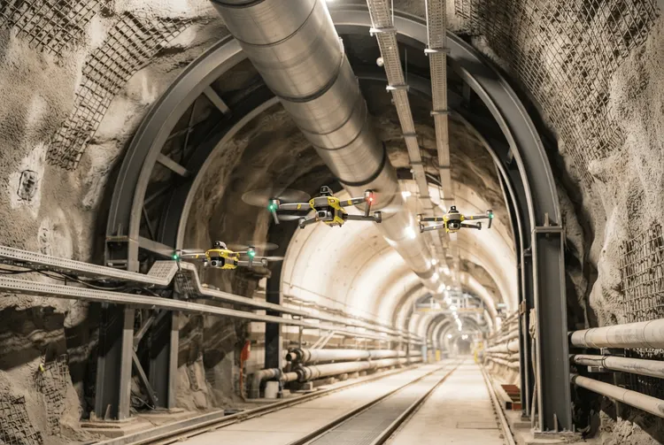 Autonome Drohnenschwärme optimieren die Bewetterung unterirdischer Minen
