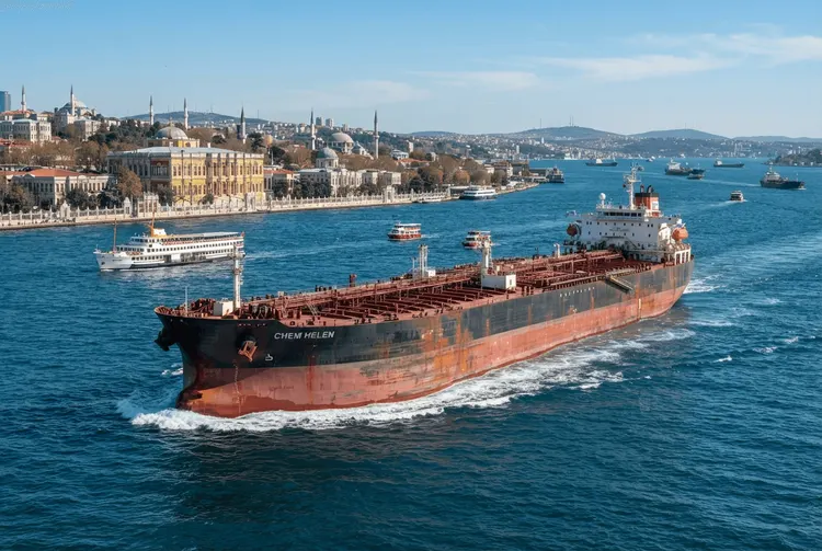 Geheimmission auf dem Bosporus: Schattenflotte-Tanker mit russischem Öl unterwegs